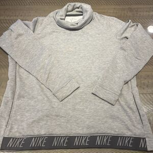 Nike Dri-Fit Funnel Cowl Neck Pullover Sweatshirt Womens Size XL Grey
